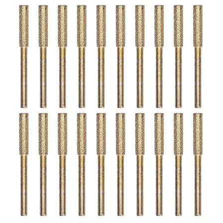 20 stk. Motorsag Slip Burr Slipehode Roterende Fil Slipeverktøy Sett Kit Gull 4mm