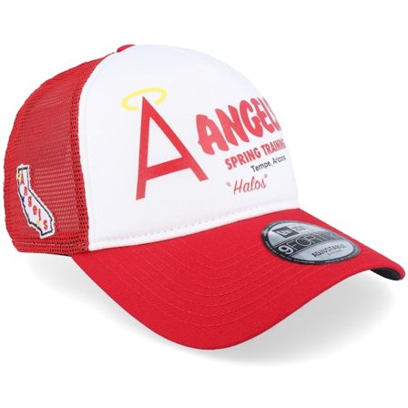 New Era - MLB Rød trucker Caps - Los Angeles Angels Team 9FORTY Spring Training White/Red Trucker @ Hatstore