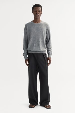 Soft Goat - Men's featherlight crewneck - Men cashmere sweater - XL - Grey