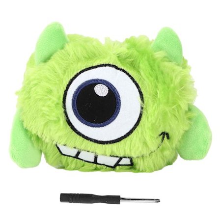 Elektrisk Hoppende Ball Leke for Hund - Vibrerende og Lydgivende Plussj Tegneserie for Motorisert Underholdning Interaktiv Leke for Kjæledyr Grønt Hår