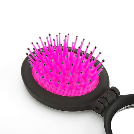 2 stk. Reise sammenleggbar hårbørste med speil lommekam sammenleggbart speil mini pop up hårbørste sett bulk gaveidé