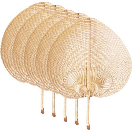 5 stk Bambusvevde Vifter Håndlagde Vifter Bondegård Vegghengende Vifte Ornamenter