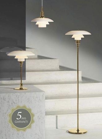 PH 2/1 taklampe - messing/opal