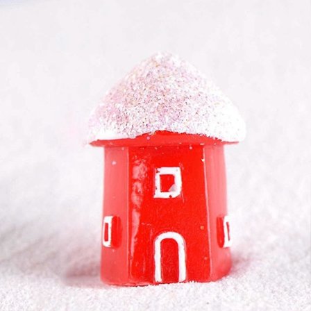 8 stk. Miniatyr Julelandsby Hus Mini Jule Glitter Snø Villa Hus Ornamenter Juledekorasjon