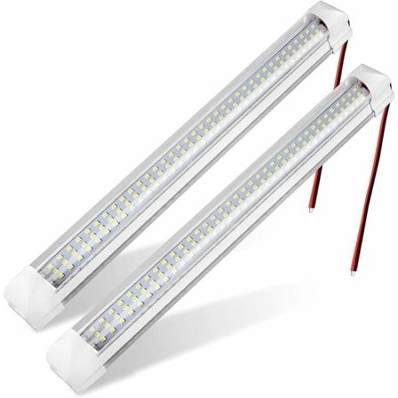 LED-ljusramp inomhus 12V, universell 108 LED-ljuslist med på/av-knapp, vit lampa för skåpbil, bil, husbil, husvagn, båt, husbil, kök, badrum