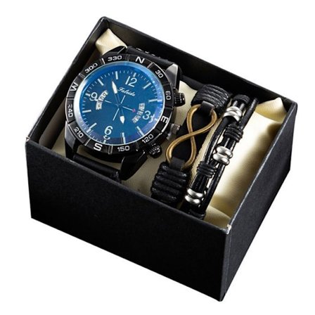 Klocka - TD - Business Casual - Kvarts - Kohudsläder - 3 st