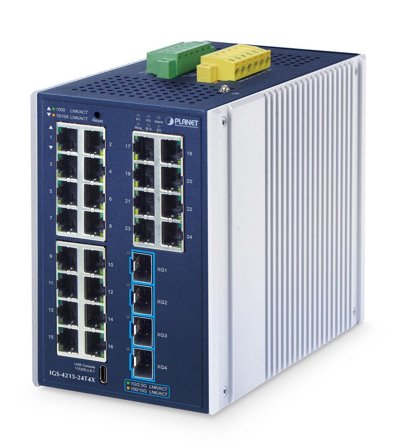 Planet IP30 Industrial L2+ 24-Port