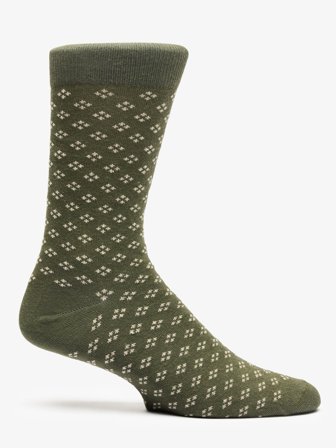 John Henric Men's Grüne Karierte Mini-Quadrat Socken aus Baumwolle Size Onesize