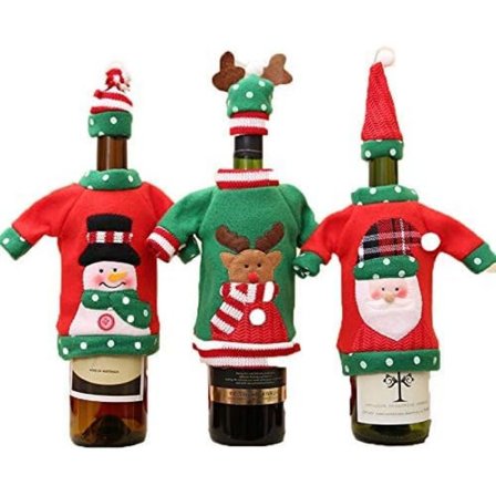 3 kpl Joulupullonpäällinen, käsintehdyt ruotsalaiset tontut Viinipullon koristeet Joulupukki Pullopussit Joulukoti Joulu