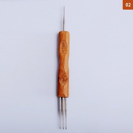 Kaksipäinen Dreadlock -virkattu bambukahvakoukku Dreadslocille