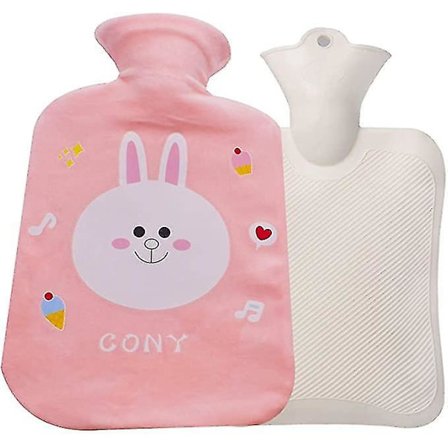 Varmtvannsflaske med flanelltrekk i naturkautsjuk