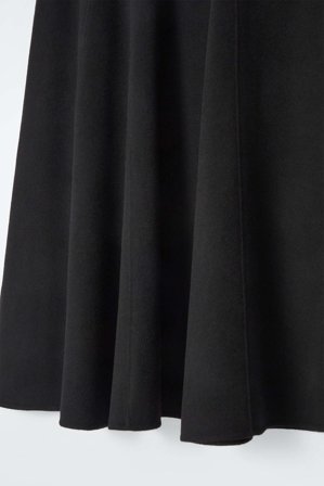 COS Spódnica Midi Z Dwustronnej Mieszanki Z Wełną in Czarny
