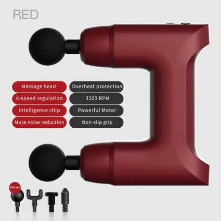 Massage pistol dubbel huvuden massage pistol djup vävnad elektrisk massör nacke kropp muskelstimulering