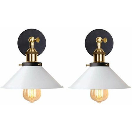 2 kpl - 22CM, Valkoinen Teollinen Seinävalaisin Edison-tyyliin Kattoon