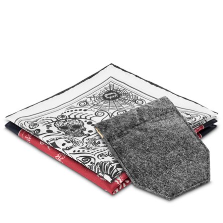 Set di fazzoletti da taschino Dia de Los Muertos e porta fazzoletto da taschino per uomini - Set di fazzoletti da taschino