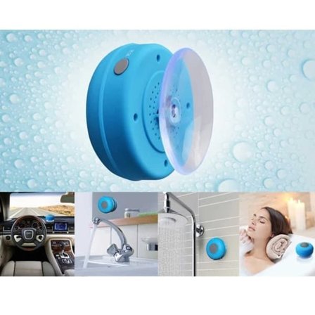 Vandtæt Brusehøjttaler – Bluetooth Højttaler med Sugekop Sort—pa