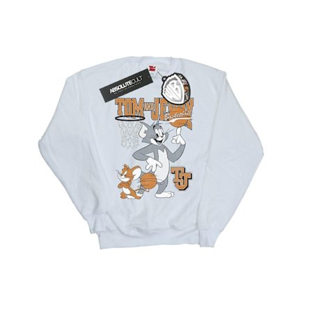 Tom och Jerry Boys Spinning Basketboll Sweatshirt 7-8 År Vit