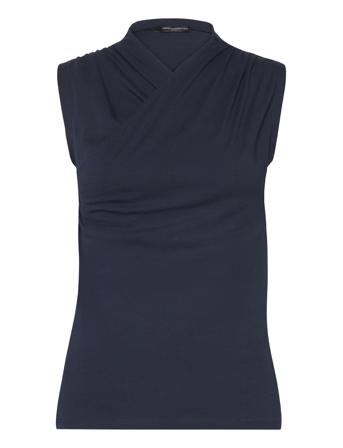 Rallie Cross Neck Top Navy French Connection