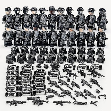 Set med 22 minifigurer Militärserie Skurk Mini Figurer Byggklossleksaker