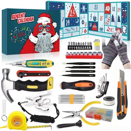 Ny Overlevelsespakke Adventskalender Voksen Menn Jule Nedtellingskalender med Camping, Fiske, Jakt, Kan Være en Gave til Far eller Venner