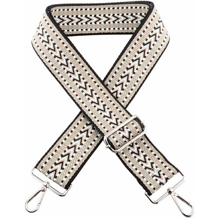 1 ställbar axelrem, svart vattenkrusning bred väska axelrem