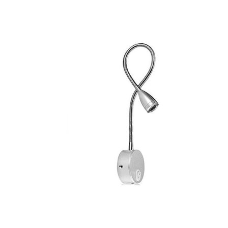Læselampe, vægmonteret ved siden af aluminiumlamper, varm hvid belysningslampe, 200 lumen / 3000K / 3W, strålevinkel: 30°
