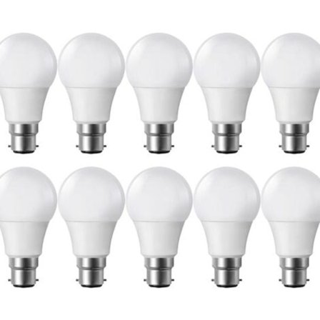10 kpl B22 LED-lamppuja 7W 6500K valkoinen