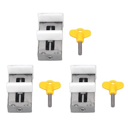 3 stk. sæt vindueslås justerbar rustfrit stål skydedør vindue sikkerhedslås med nøgle