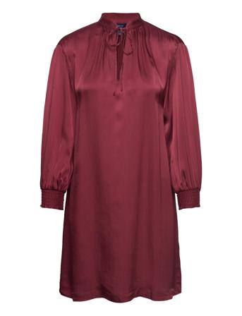 GANT D1. Stand Collar Dress Burgundy