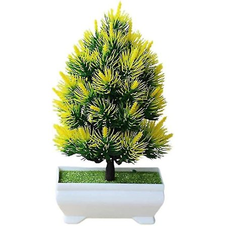 Konstgjorda Växter I Kruka - Plastblomkruka - Dekoration För Inomhus Och Utomhus - Hembalkong Eller Kontor Gul