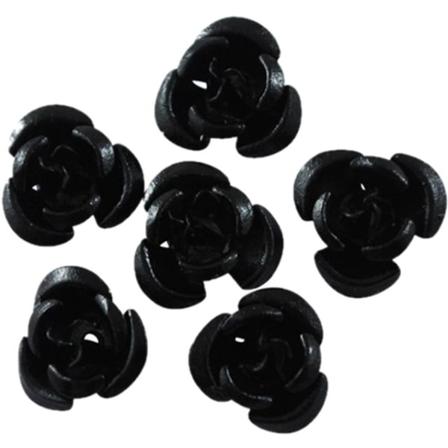 blommor 6 mm pärlor rosor 70 st svarta