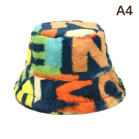 Vinter Fuskpäls Fluffy Bucket Hats Dam Utomhus Varm Solhatt S