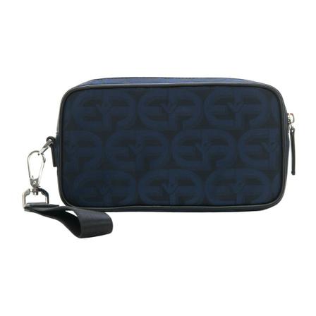 Emporio Armani, Fabric clutch Blauw, Heren, Maat:ONE Size,polyester