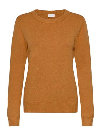 Viril O-Neck L/S Knit Top Pullover Brun Vila