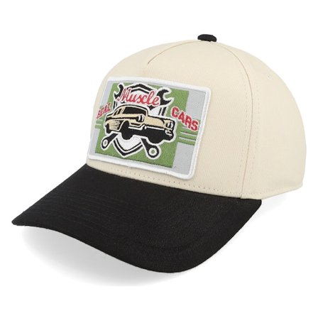 Iconic - Beige adjustable Keps - Real Muscle Cars Sign Rope Stone/Black A-frame Adjustable @ Hatstore