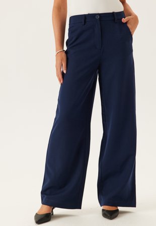 Pieces - Pckamil Hw Wide Pant - Maritime Blue - Kläder - - Bubbleroom