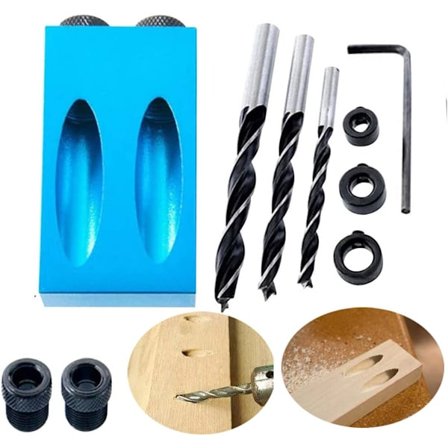 #Fickhåls skruv jigg dowel borr fogningskit med hål jigg snickeri lokalisator#