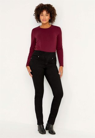 Cellbes of Sweden - Stretchy jeggings med høy elastisk midje Elin i svart / denim for damer i størrelse 42L