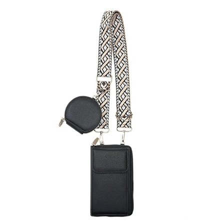 Dame Skuldertaske Crossbody Mobiltelefon Taske Sort
