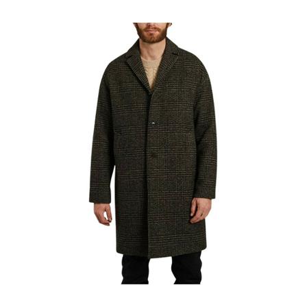 Samsøe Samsøe Memet Prince-of-Wales pattern straight Frakke Sort, Herre Uldfrakker