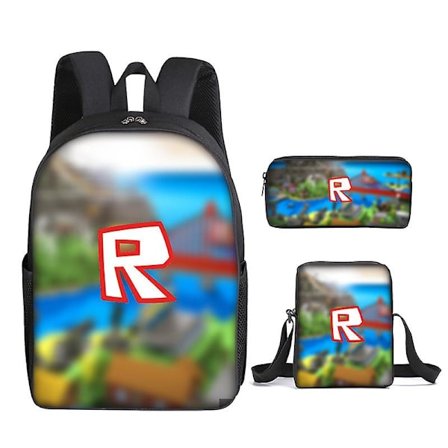 Roblox Skole Taske Tredelt Sæt Roblox Spil Omkringliggende Mellemskole Elever Rygsæk Skuldertaske Blyantspose