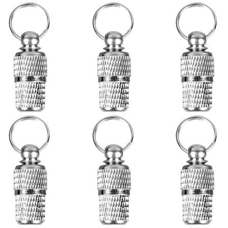 6 stk Kjæledyrsnavn Adresse Etikett Tag Oppbevaring Kapselform Halsbånd Silver 2X0.8X0.8cm