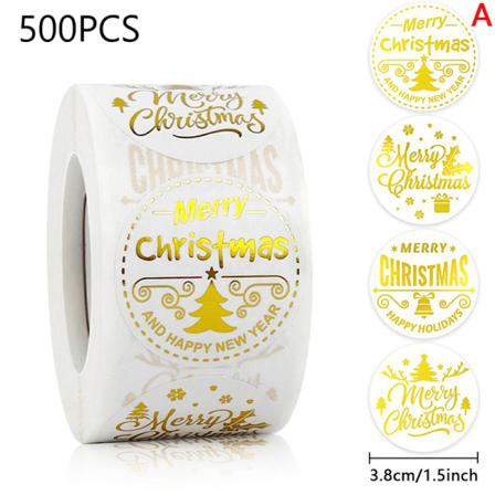 500 St Rose Gold Merry Christmas Stickers Självhäftande Holiday