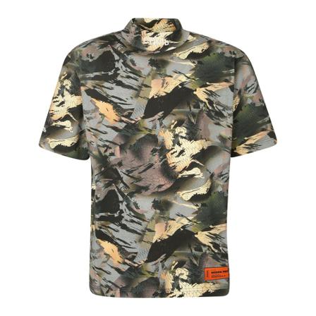 Heron Preston, Mock-neck T-shirt Camouflage Czarny, Mężczyzna, Rozmiar: M