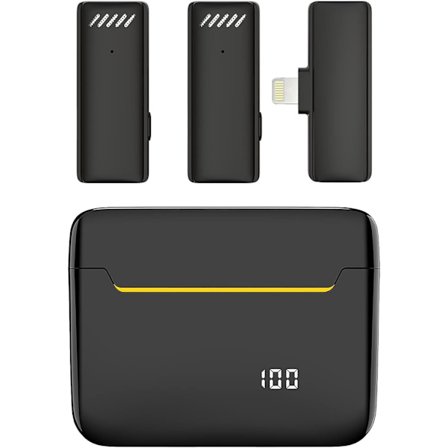 Trådlös Lavalier-mikrofon för iPhone iPad med laddningsfodral Lapel Mini-mikrofon Podcast-mikrofon för videoinspelning