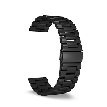 Musta ruostumattomasta teräksestä valmistettu 20 mm:n ranneke, yhteensopiva Samsung Galaxy 44 mm 4:n kanssa