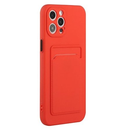 iPhone 15 Pro TPU-skal med korthållare - Röd