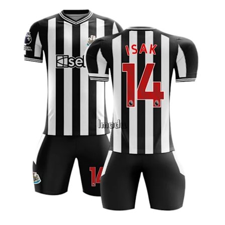 2023-2024 Newcastle United Koti Lasten Jalkapallopaita Nro. 14 Isak (paita+shortsit)