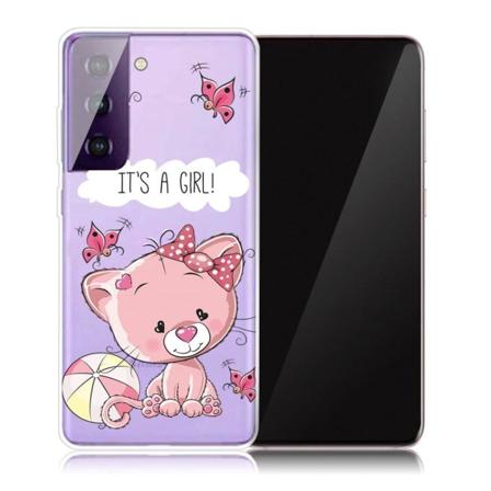 Deco Samsung Galaxy S21 skal - Rosa Katt Rosa