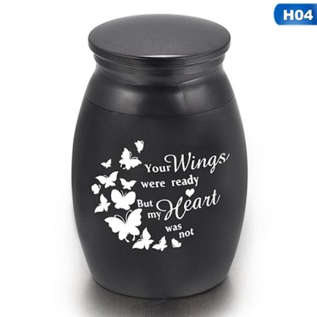 Sort legeret kæledyrsurne til kæledyr, hund, kat, fugl, mus, kremering, askeurne, mindeskrin, columbarium, kæledyrsmindesmærker, ministørrelse H04